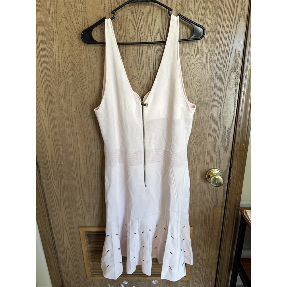 Ted Baker NWT $325 Full Needle Stitch Detailed Hem Mini Dress Size 6 Light Pink - Picture 5 of 13